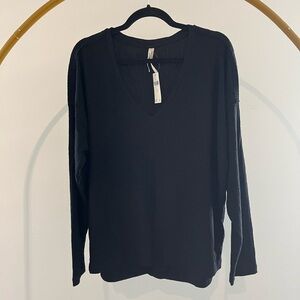 Anthropologie Black V-Neck Blouse
